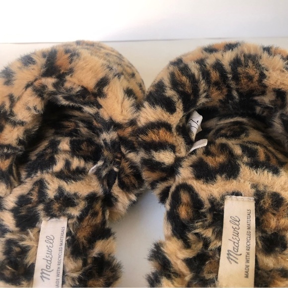 Madewell Quilted Scuff Slippers in Leopard Recycled Faux Fur Size 9 - Picture 9 of 15